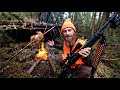 Lost with a 22 Rifle, Hunt for Survival (ASMR) | Build Natural Bush Shelter from Forest Debris