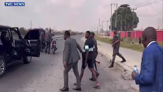 ⁣TRENDING: Sanwo-Olu Arrests Soldier, Others For Plying One-way With Motorcycles