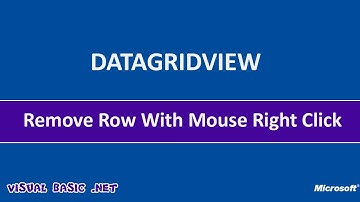 Remove Datagridview Row Data With Right Click Mouse