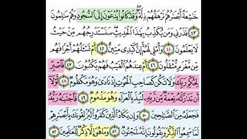 سوره القلم / تجويد وتصحيح تلاوه من ايه 43 الى 52