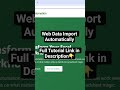 Stop Copy-Pasting! Import Web Data to Excel Automatically #shortvideo #excel