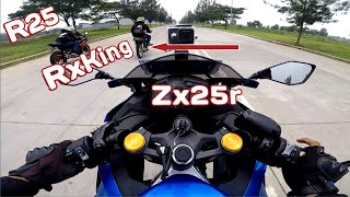 Download lagu Gokil‼️Ninja Zx25r Vs R25 Vs Rx king Sang Raja Jalanan