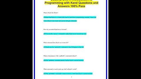 CodeHS Unit 1 Introduction to Programming with Karel Questions and Answers 100 Pass1067 636x882