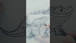 Quick Crocodile Drawing: Learn to Sketch a Fierce and Mighty Crocodile in Seconds! #shorts