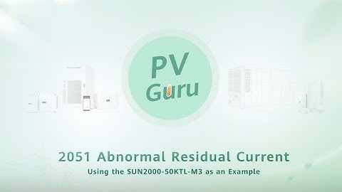 (English) PV Guru-Inverter 2051 Alarm, Abnormal Residual Current