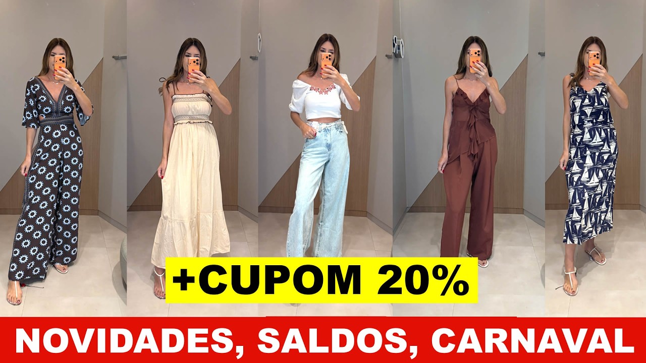 RENNER NOVIDADES LINDAS, SALDOS, CARNAVAL CUPOM 20%