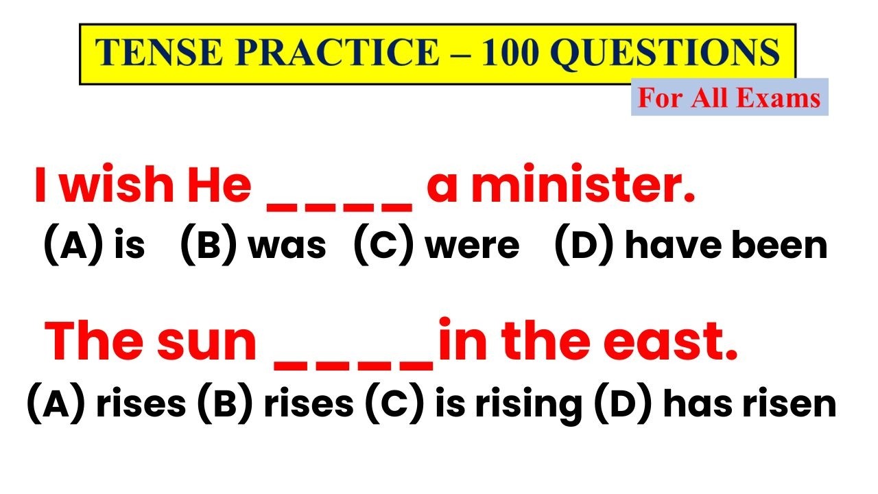 Tense Practice Questions | Day 1 of 7 Days 700 Questions Series | English Grammar