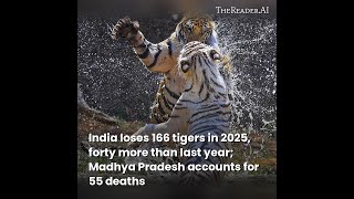 India loses 166 tigers in 2025, forty more than last year; Madhya Pradesh accounts for... | #Shorts