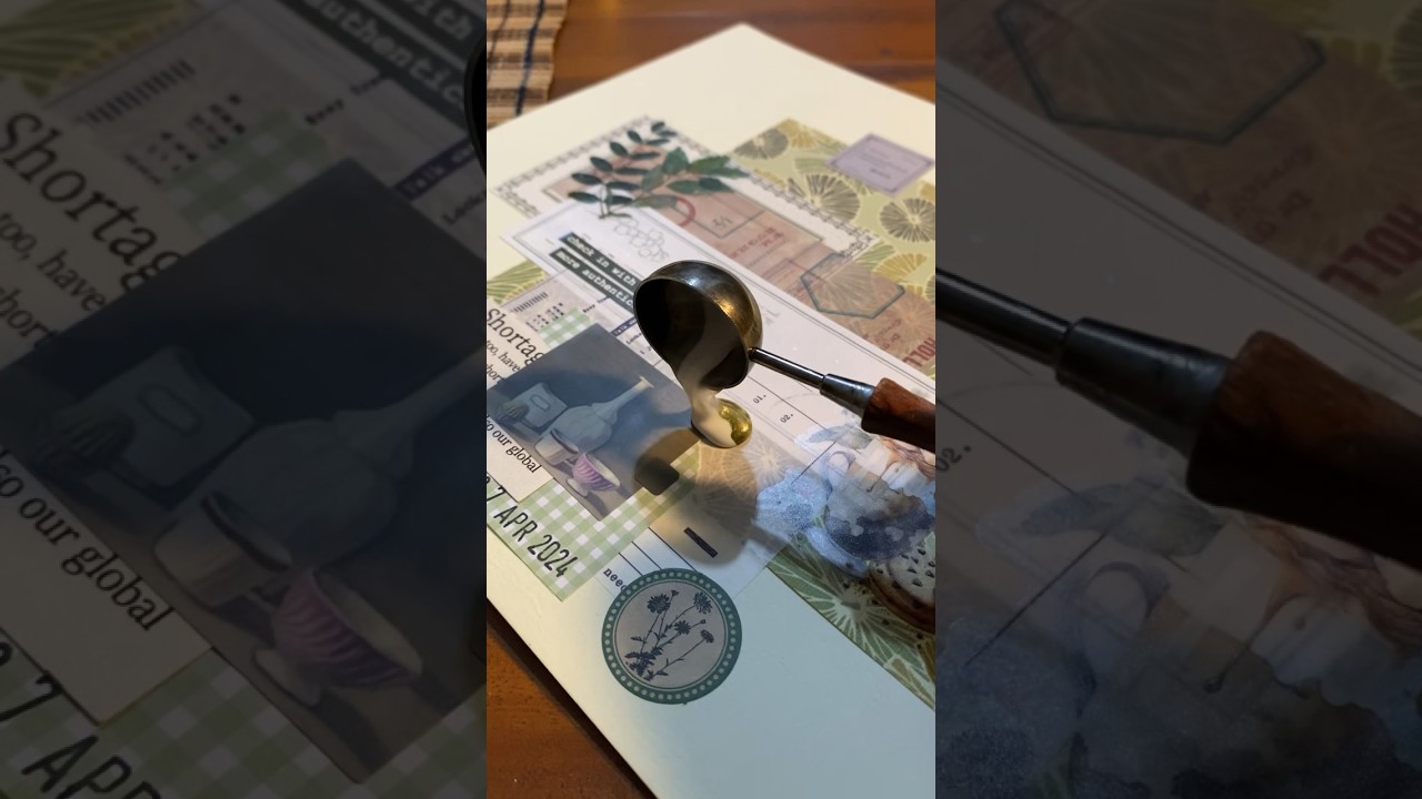 White Green Seal Wax Process-Scrapbook and Journaling