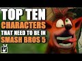 Top Ten Characters That Need to Be in Smash Bros 5 - rabbidluigi