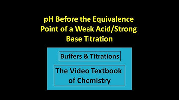 pH Before the Equivalence Point of a Weak Acid/Strong Base Titration