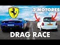Ferrari 488 Pista VS Corsa bimotor de 1200 CV | DRAG RACE