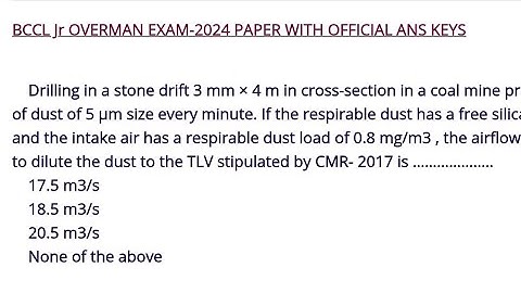 BCCL JUNIOR OVERMAN 2024 PYQS PAPER WITH SOLUTION || Mining Surveyor Vishal