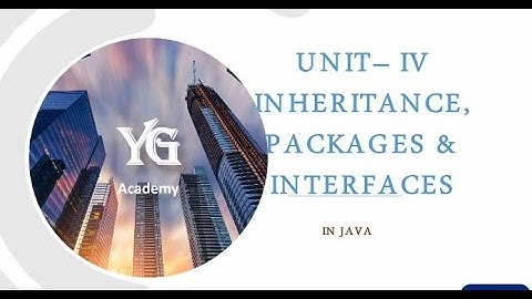 Inheritance,Packages And Interfaces In JAVA