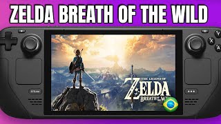 STEAM DECK ZELDA BREATH OF THE WILD RODANDO LISO EM PORTUGUES NO CONSOLE COM CEMU VERSAO DE LINUX