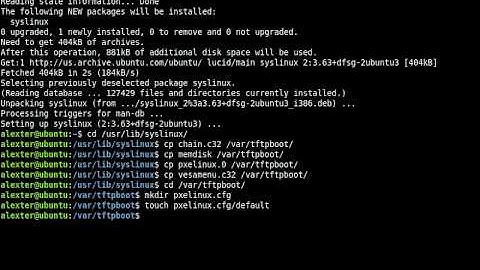 Install syslinux for PXE
