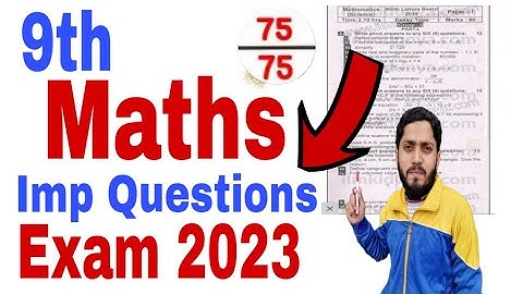 Math 9th Class Guess Paper 2023 - 9th Class Math Paper 2023 - class 9 Math Model Paper 2023