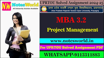 UPRTOU MBA 3.2 (Project Management) Solved Assignment 2024-25