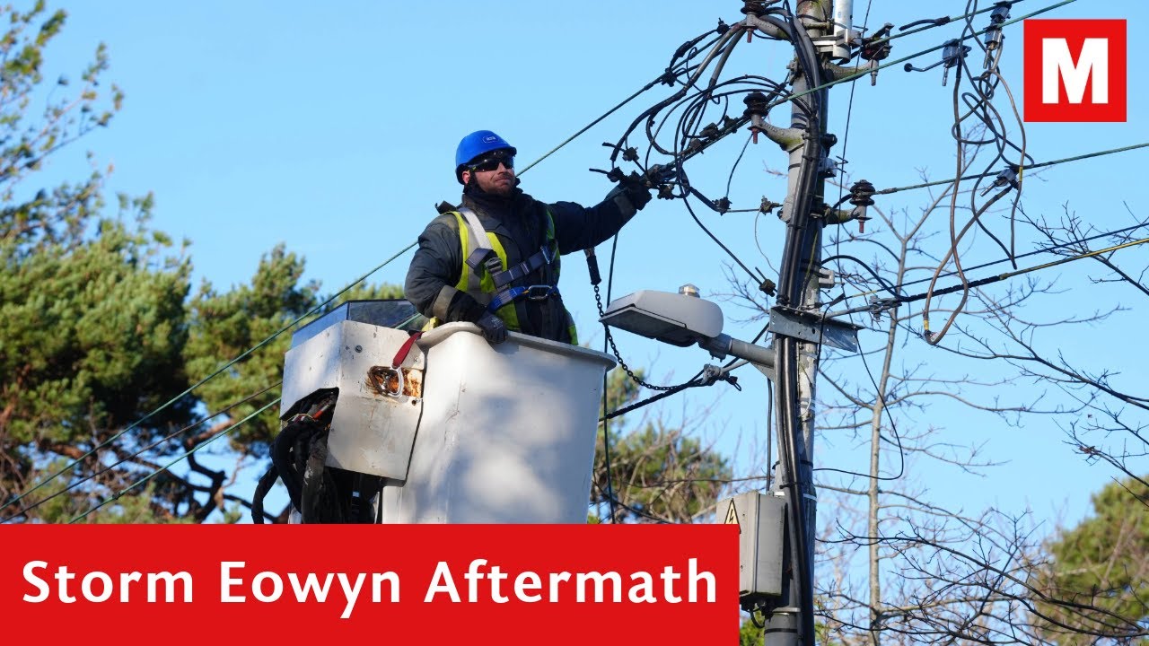 Storm Eowyn Aftermath: ESB Networks crew working to restore power - YouTube
