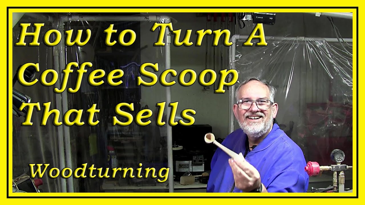 How to turn a coffee Scoop by Dean's Woodworking woodturning 