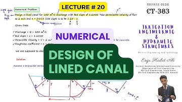 Lecture 20 - Numerical Problem for Design of Lined Canal | Rigid Canal | Irrigation Engineering