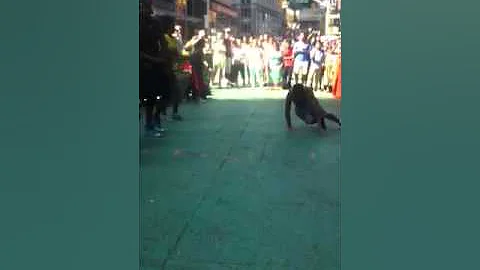 Street dancers in time square