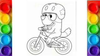 How to draw Bluey tutorial step by step 