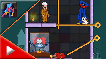 Huggee Time Pin Rescue Puzzle Game - New Gameplay All Levels