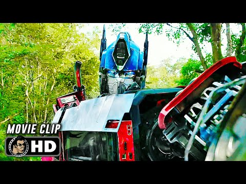 TRANSFORMERS RISE OF THE BEASTS Clip - "Prime Meets Primal" (2023) Optimus Prime
