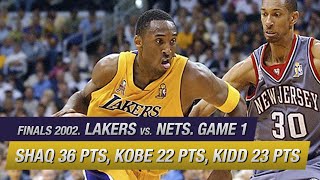 Finals 2002. LA Lakers vs  NJ Nets - Game 1 Full Highlights. Shaq 36, Bryant 26 pts HD 1080p
