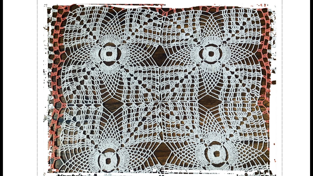 How to crochet lace tablecloth by joining big squares 