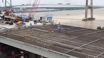 Gác dầm | Đổ bê tông cuối cầu Mỹ Thuận 2 @DinhThaoVlog