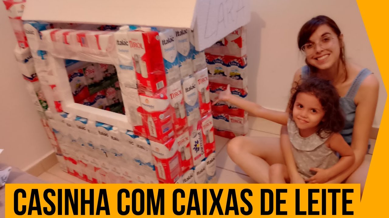 CASINHA COM CAIXAS DE LEITE 2022 - DIY CASINHA INFANTIL - CASINHA RECICLÁVEL
