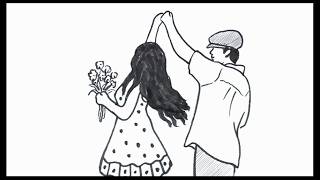 How to Draw a Romantic Dancing Couple | Draw a Cute Couple Dancing | Romantic Drawing |