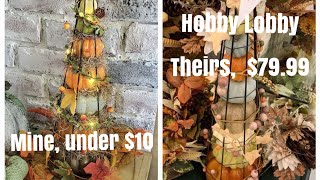 Let's make a $79.99 Hobby Lobby Pumkin cone, for under $10 from the Dollar Tree!