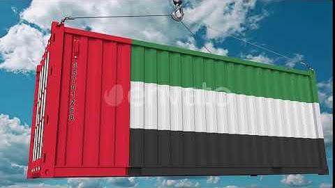 Cargo Container with Flag of the United Arab Emirates | Motion Graphics - Envato elements