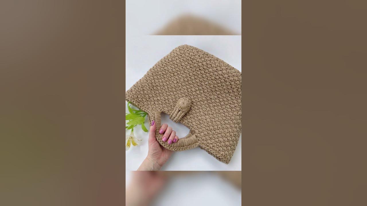 Мастер-класс "Сумка Шоппер 3 в 1". Вязаная сумка крючком из джута ...