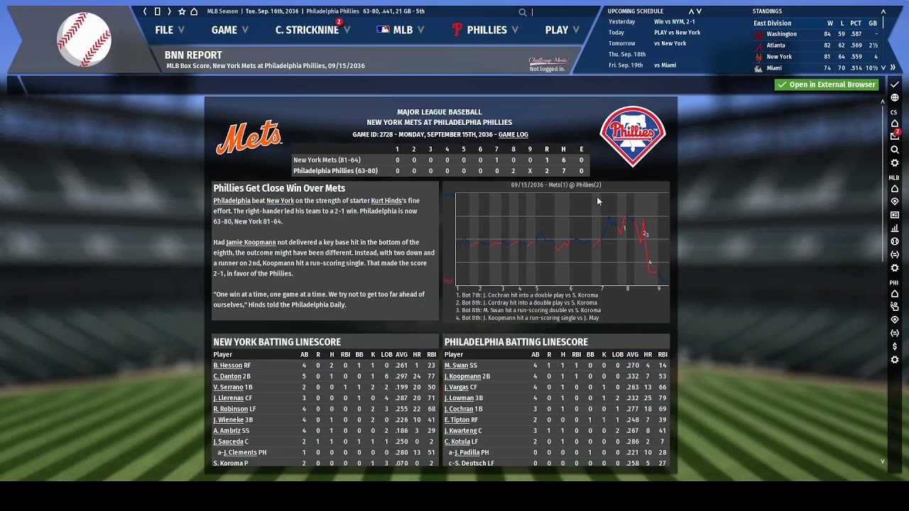 OOTP 19 Phillies Episode 36 - End of 2036 Season