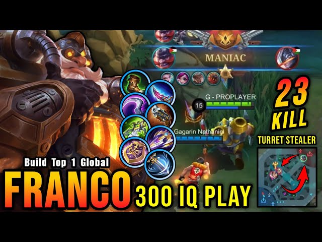 RIP SAVAGE!! 23 Kills Franco 300 IQ Play Perfect Turret Stealer!! - Build Top 1 Global Franco ~ MLBB class=