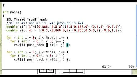 Matrix multiplication using multi-threads