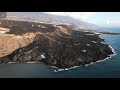 New land and beaches created by the volcano of Cumbre Vieja - La Palma Drone 4K 60fps
