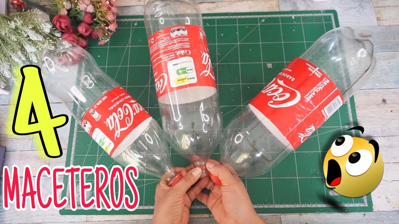 Crea Hermosos MACETEROS Reutilizando BOTELLAS PLÁSTICAS Super Fácil y ...