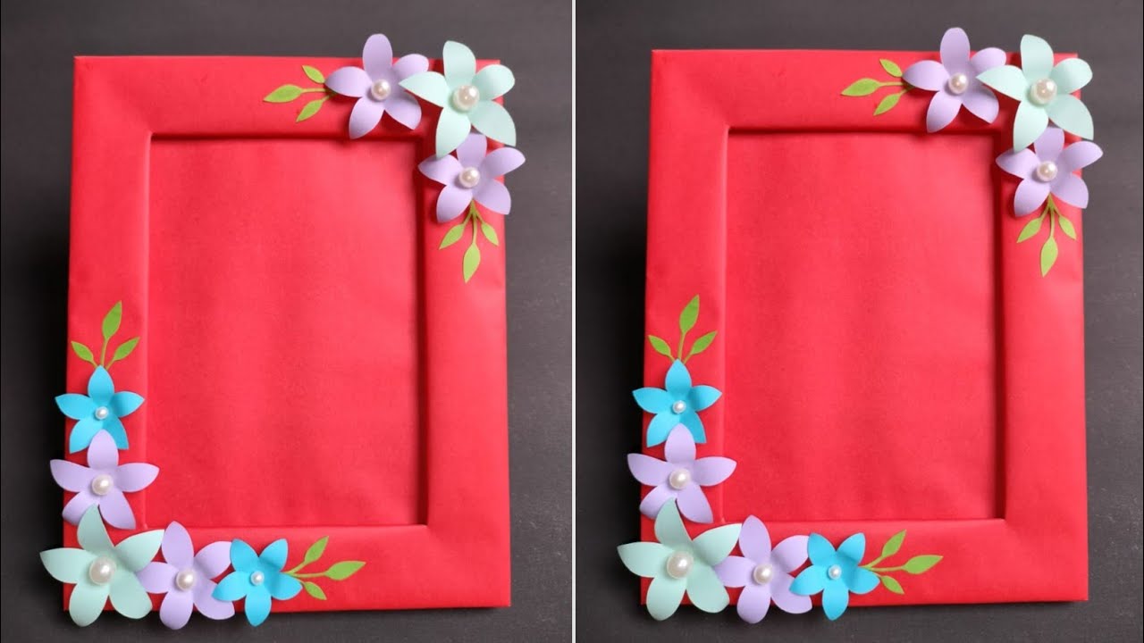 Photo Frame Making At Home/Easy picture Frame/Diy Paper Photo Frame 