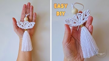 DIY Macrame Angel Ornament Tutorial Step-by-Step/Making Macrame Angel - DIY Christmas  Ornament 😇