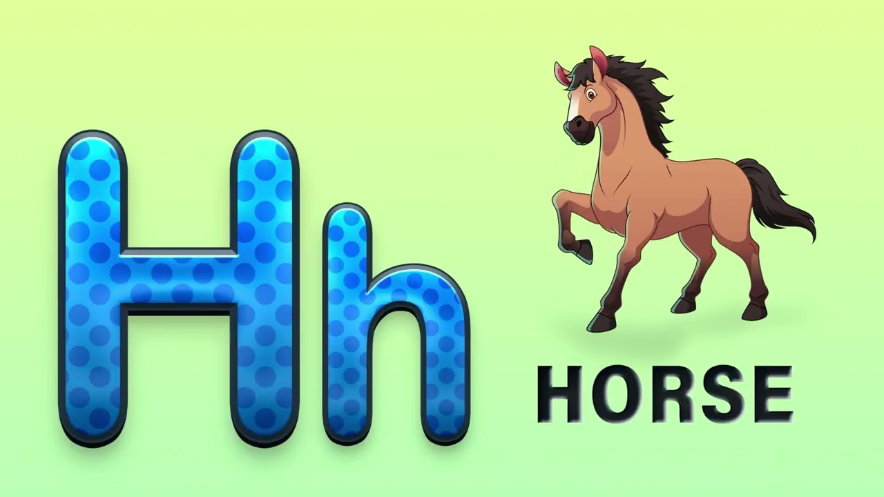 H Letter Phonics / Words starting with Letter H /Hat/Hen/Horse/Hut/Hand