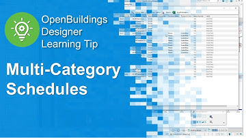 Creating a Multi-Category Schedule in OpenBuildings Designer