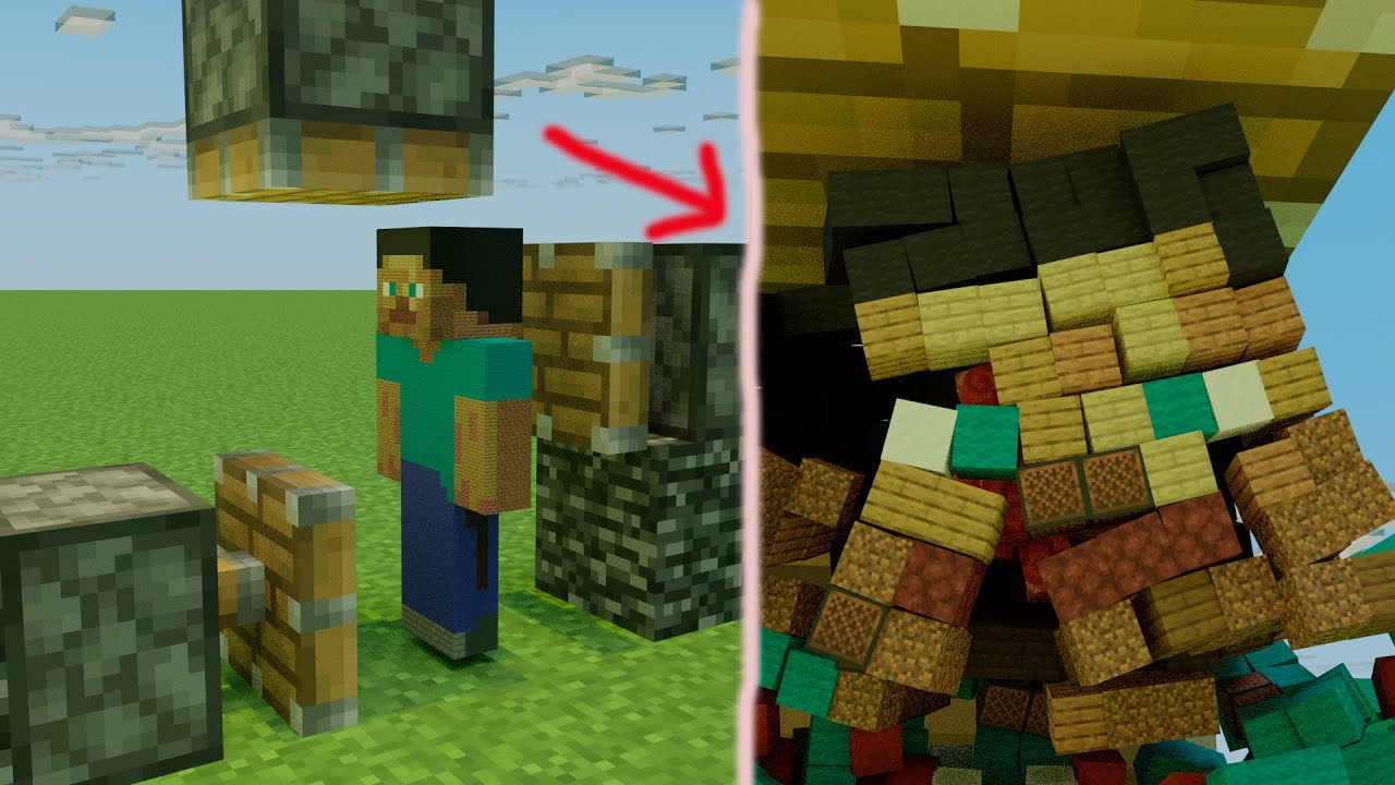 Minecraft Crushing Steve Animation - YouTube