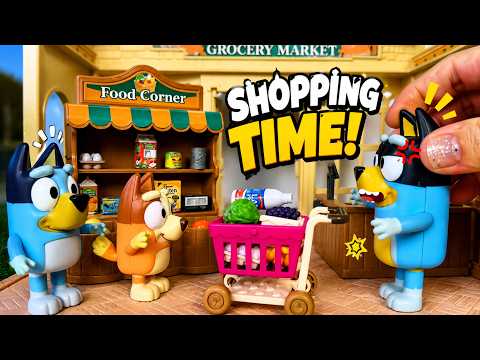 BLUEY Family Grocery Store Adventure! 🍎 Fun Pretend Play