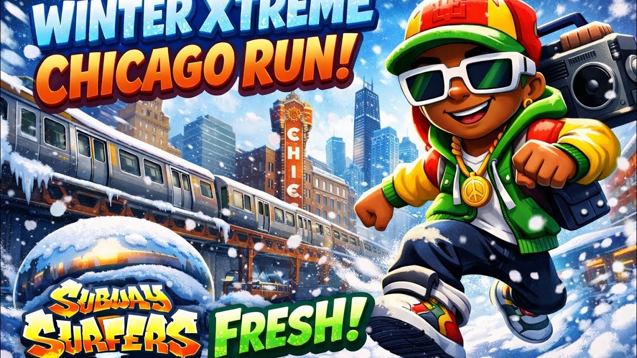 Subway surfers winter xtreme Chicago tag time event running with fresh 