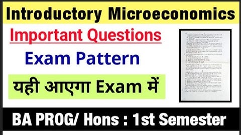 Introductory Microeconomics Important Questions BA PROG 1st Sem DU SOL Introductory Microeconomics